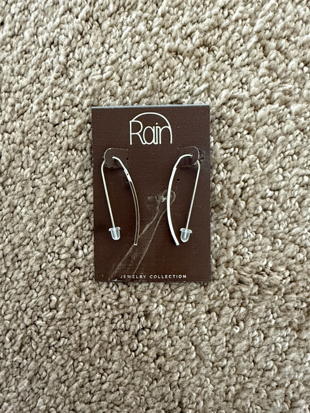 Rain Silver Curved Threader Earrings